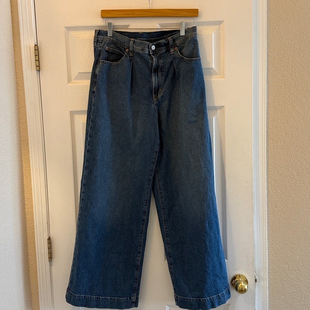 GAP Trouser High Rise Wide Leg Denim Jeans Size 30 Regular